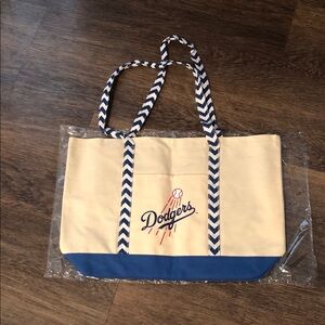 Dodgers Cream and Blue Canvas Tote Bag